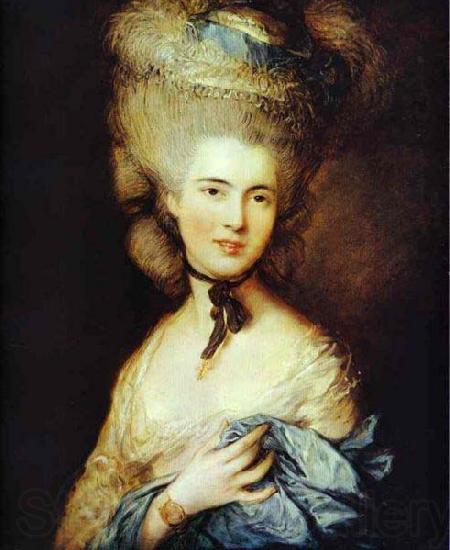 Thomas Gainsborough Lady in Blue Norge oil painting art
